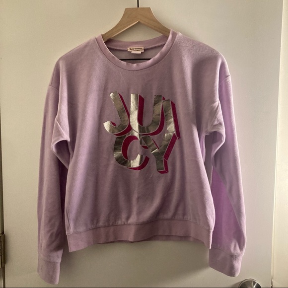 Scattered Juicy Velour Logo Pullover Orchid Bloom - Picture 2 of 5